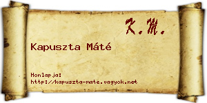 Kapuszta Máté névjegykártya