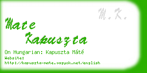 mate kapuszta business card