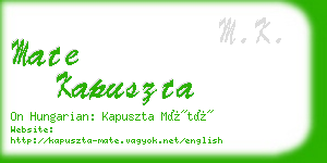 mate kapuszta business card